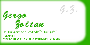 gergo zoltan business card